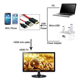 2 Meter 5 Pin Micro USB to HDMI MHL 1080P HDTV HTC Huawei Ascend Adapter