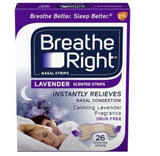 Breathe Right 26-PC Lavender Scented Nasal Strips for Relieve Nose Congestion & Reduce Snoring Violet