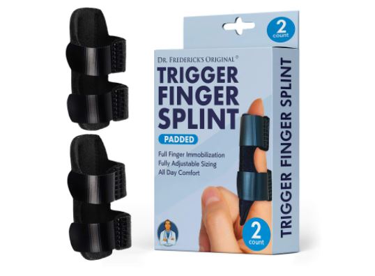 Dr. Frederick's 2-PC Original Trigger Finger Splint Padded For Middle Index Ring Finger