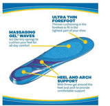 Dr. Scholl's Ultra Thin Insoles with Massaging Gel Foot Feet Heel Arch Support Men Size 8-13