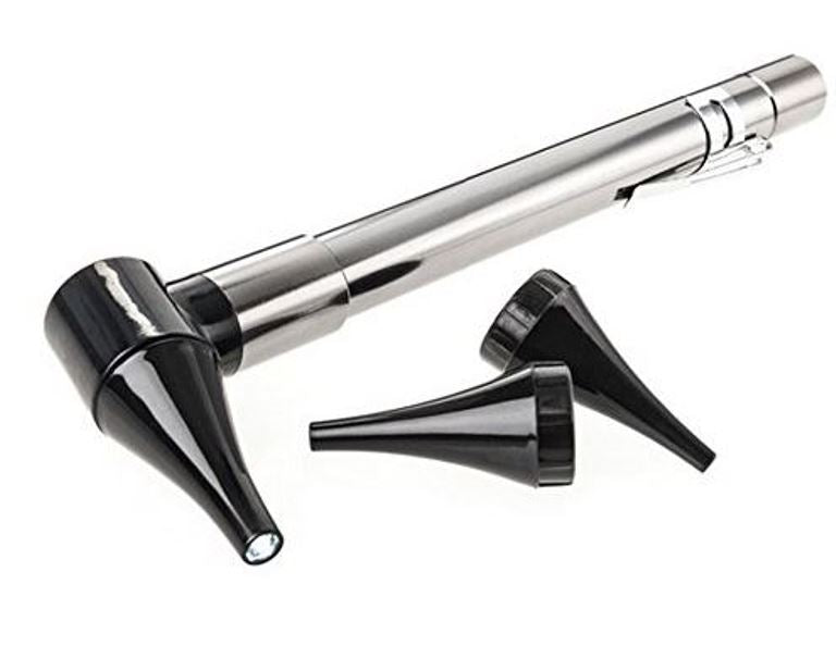 Dr Mom 3rd Gen Slimline Stainless Steel LED Light Pocket Otoscope