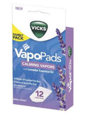 Vicks 12-PC Calming Menthol & Lavender Scent Aromatherapy Vapors VapoPads Refill Pads for Inhaler Vaporizer Humidifiers Steamer