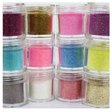 350Buy 12-Color Glitter Powder Dust Nail Art Tips Jumbo Size