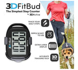 3DFitBud 3DActive Simple Step Counter Walking 3D Pedometer with Clip and Lanyard
