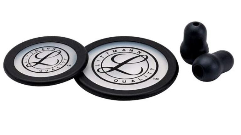 3M Littmann 40016 Stethoscope Spare Parts Kit for Classic III Cardiology IV Black