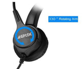 Agptek 4-Pin RJ9 Hands-Free Call Center Binaural Headset Telephone