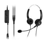 Agptek 4-Pin RJ9 Hands-Free Call Center Binaural Headset Telephone