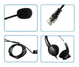 Agptek 4-Pin RJ9 Hands-Free Call Center Binaural Headset Telephone