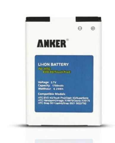 Anker USA Battery for HTC EVO 4G Shift Touch Pro 2 Snap 1700mAh
