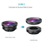 Anker Phone Camera Clip Lens Kit Fisheye Wide Angle 10x iPhone Galaxy