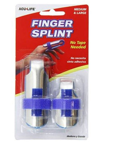 Acu-Life 2-PC Finger Splints Straigthening Brace Support Protector