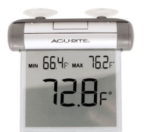 AcuRite 00603A1 Digital Indoor Outdoor Window Thermometer Suction Cup