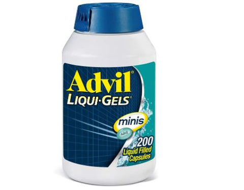 Advil Liqui-Gels Minis Pain Fever Reliever Medicine with Ibuprofen 200Mg 200 Capsules