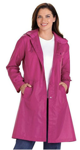 AmeriMark Women's Packable Raincoat Fuchsia Small USA Made