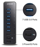 Anker 10-Port 60W 7 USB 3.0 PowerIQ Ports Charging  Hub