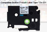 Anycolor Tze-231 Laminated Label Tape for Brother P-touch Labeler Maker