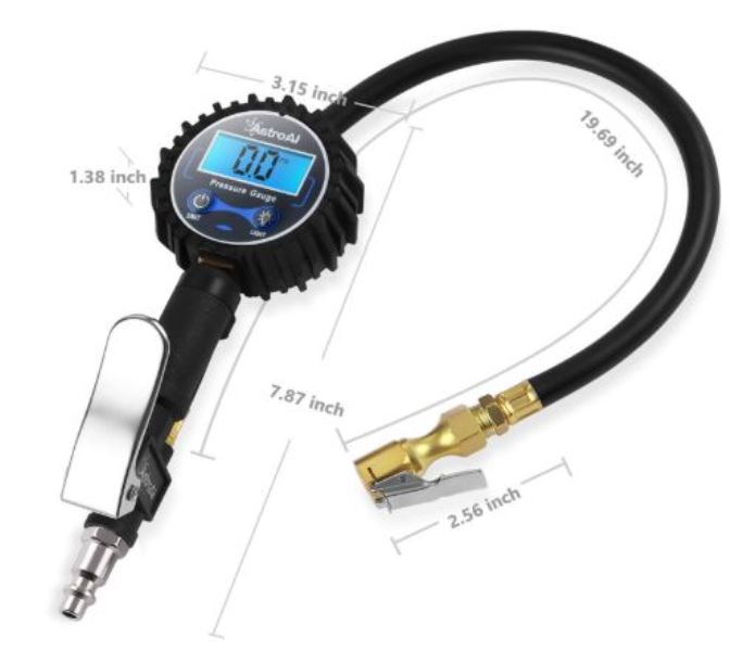 AstroAI Digital Tire Inflator Pressure Gauge Air Chuck Compressor Accessories