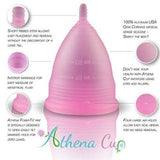 Athena Menstrual Period Flow Silicon Cup Size 1 Leak-Free Reusable