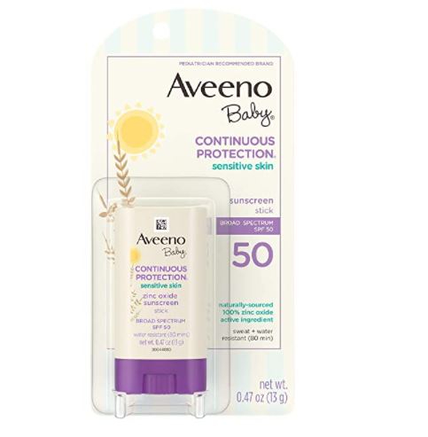 Aveeno Baby Continuous Protection Sensitive Skin Zinc Oxide Sunscreen Stick SPF 50 13 Gram