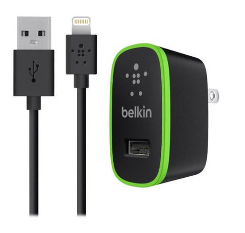 Belkin F8J052TT04 iPhone Lightning 4-FT Cable Wall Charger 2.1 Amp Black