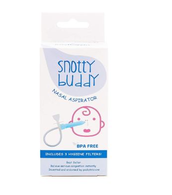 USA BabyDoppler Snotty Buddy Manual Nasal Aspirator with 3-PC Hygiene Filters