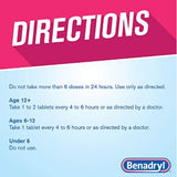 Benadryl Allergy Ultratabs Antihistamine Allergy Relief Diphenhydramine HCl 25mg 100 Tablets