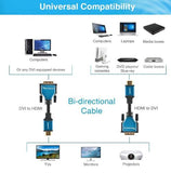 BlueRigger 6.6-FT HDMI to DVI Adapter Cable Connector