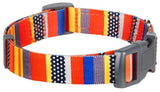 Blueberry Pet Essentials 4 Patterns Rainbow Stripe Color Dog Collar Nautical Flags X-Small