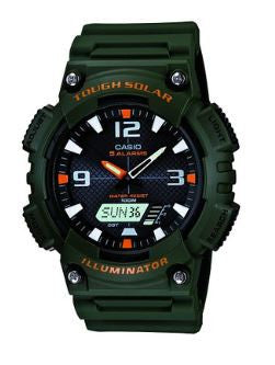 Casio Men's Solar Sport Watch with Green Band AQS810W