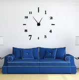 CoZroom Large Black 3D Frameless DIY Wall Clock Stickers Décor