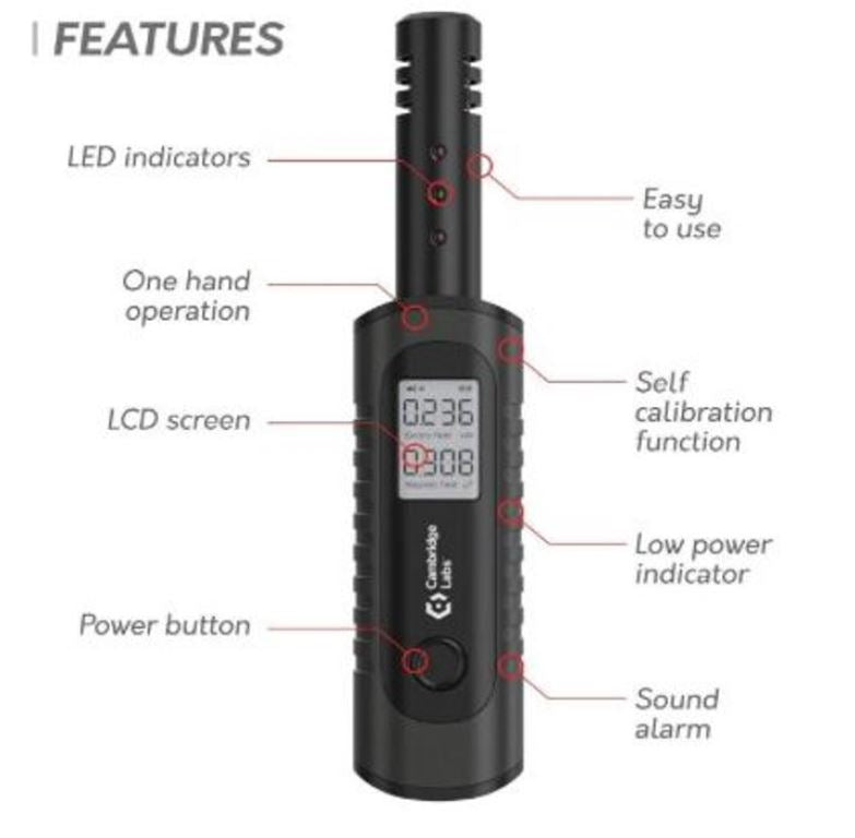 Cambridge Labs Lightweight Portable Handheld Rechargeable EMF Meter Reader Radiation Detector Black