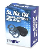 Carson TriView TV-15 5x 10x 15x Power Magnification Folding Loupes