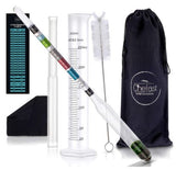 Chefast Triple-Scale Hydrometer Test Jar Kit Wine Beer Mead Kombucha