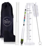 Chefast Triple-Scale Hydrometer Test Jar Kit Wine Beer Mead Kombucha