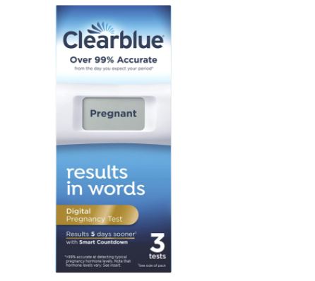 Clearblue Digital Pregnancy Test with Smart Countdown Results in Words 3 Tests