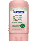 Coppertone Pure Simple Baby SPF 50 Sunscreen Stick Zinc Oxide Mineral Cocoa Butter Water Resistant