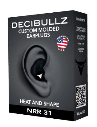 Decibullz Custom Molded Earplugs 31dB NRR Hearing Protection Ear Plug