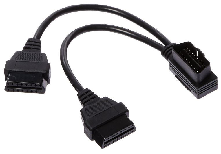 Diageng OBD2 OBDII Y Splitter Cable 1 Male 2 Female J1962 Ports