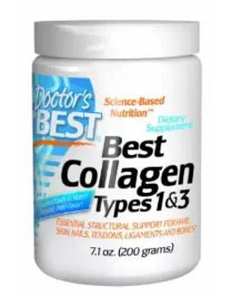 Collagen Powder Doctor's Best Types 1 and 3, Anti-aging 200 Grams