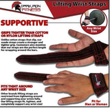 Dark Iron Fitness Weightlifting Leather Suede Lifting Wrist Straps Wraps Weight