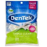 DenTek 150-PC Triple Clean Dental Teeth Floss Picks 150 Count with Fluoride