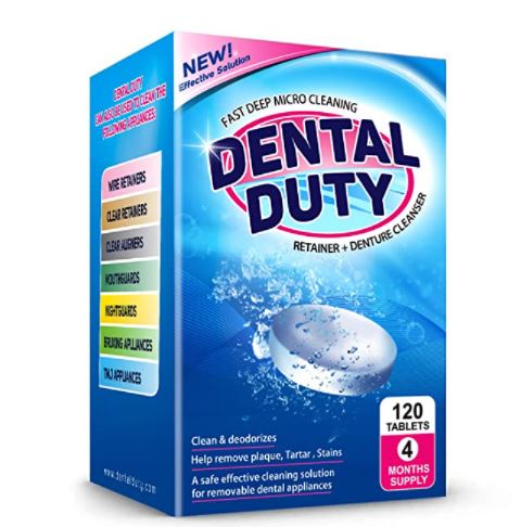 Dental Duty Retainer and Denture Cleaner Cleanser Cleaning Tablets 120 Count