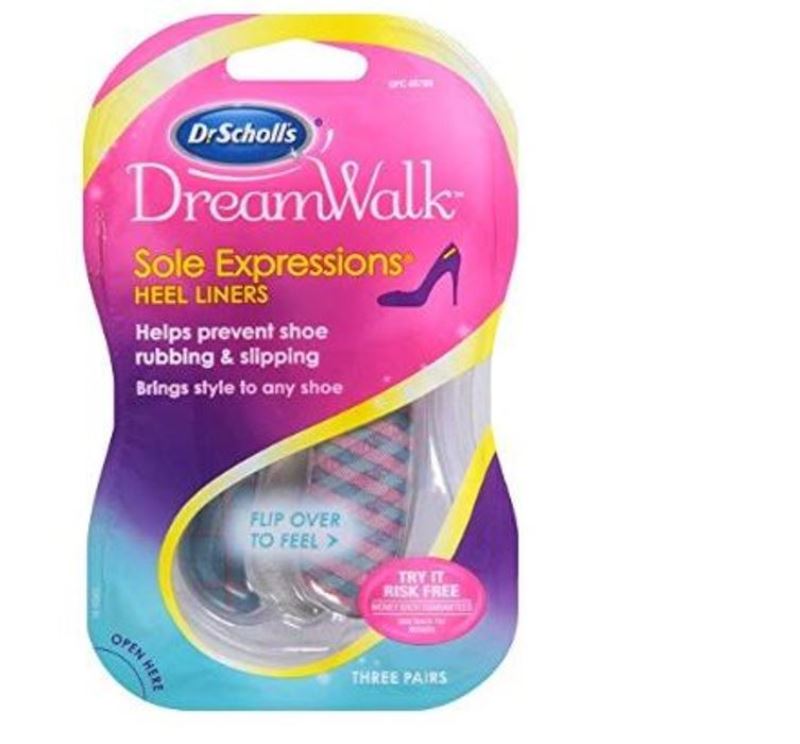 Dr. Scholl's 3-Pair DreamWalk Sole Expressions Heel Liners Ultra-thin Prevent Shoe Rubbing Slipping Women Size 6-10