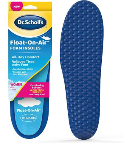 Dr. Scholl’s Float-On-Air Foam All-day Comfort Insoles Cushioning Bubbles for Tired & Achy Feet Size 6 - 10 Women