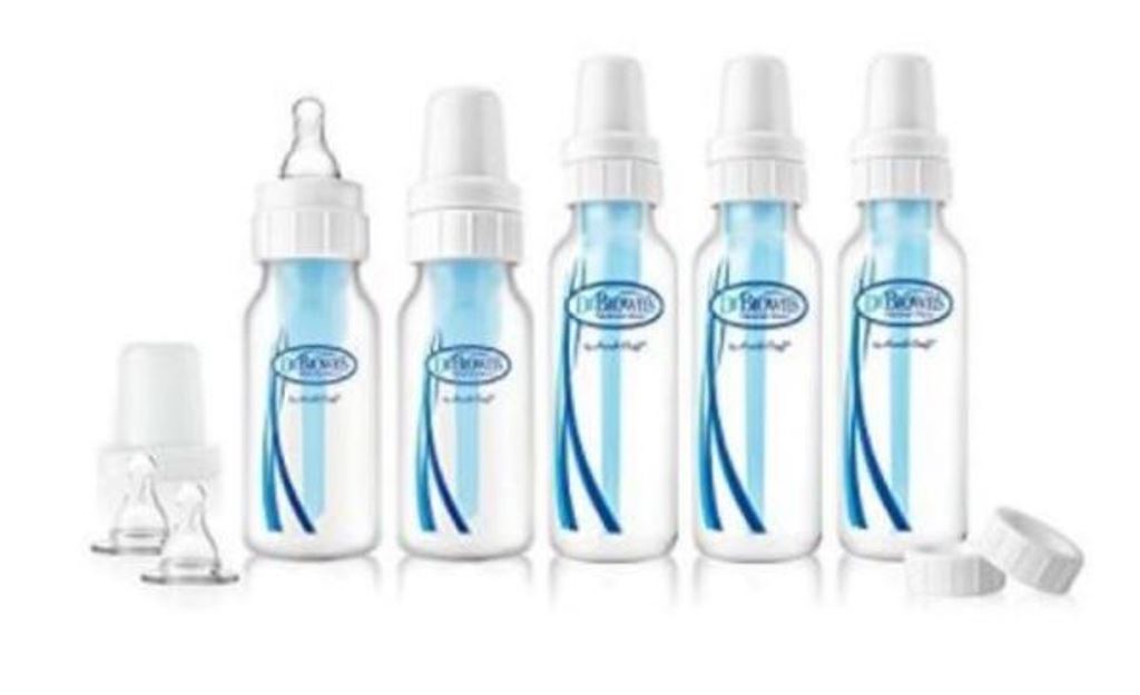 Dr. Brown's BPA Free 5-Bottle Newborn Baby Natural Flow Feeding Set
