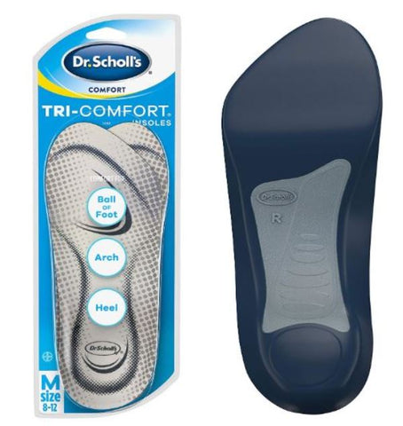 Dr. Scholl’s Tri-Comfort Insoles for Heel Ball of Foot Arch Support Men Size 8-12