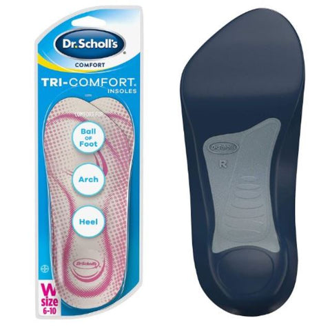 Dr. Scholl’s Tri-Comfort Insoles for Heel Ball of Foot Arch Support Women Size 6-10