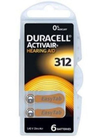 Duracell Hearing Aid Battery Size 312 x 60 Batteries