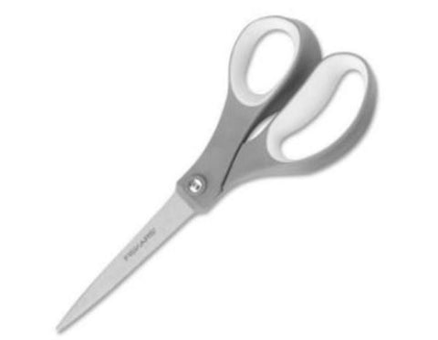 Fiskars 01-004761J 8 Inch Softgrip Scissors Straight Stainless Steel