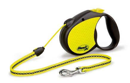 Flexi 16-Feet Medium Neon Reflect Retractable Cord Dog Leash Training